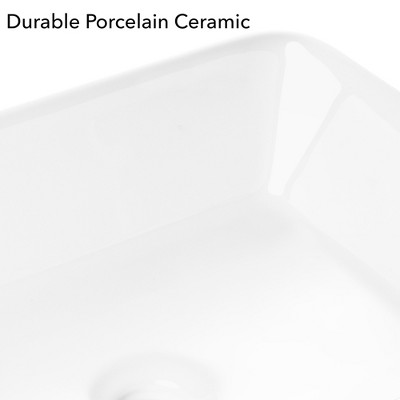Miligore 19" White Ceramic Rectangular Above-Counter Bathroom Sink