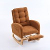 Lyngins Modern Indoor Upholstery Rocking Chair with Footrest & Storage Pocket,Rubberwood Accent Chair for Bedroom,Living Room - 2 of 4