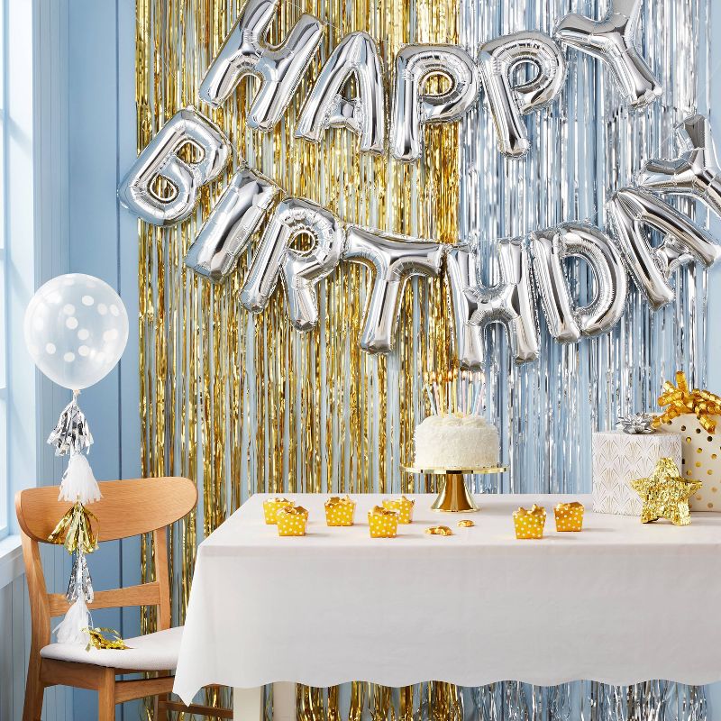 "Happy Birthday" Foil Balloon Silver - Spritz&#8482;, 3 of 12