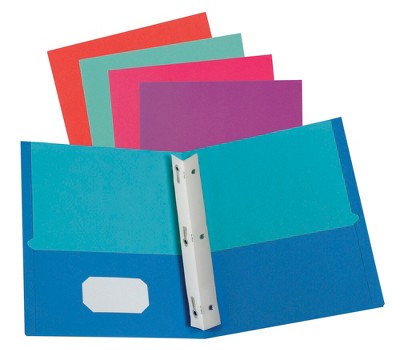 Oxford Twisted 2-pocket Folder W/fasteners, Assorted Colors, Pack Of 50 ...