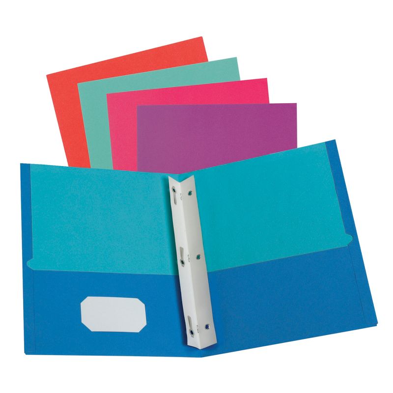 Oxford Twisted 2-Pocket Folder w/Fasteners, Assorted Colors, Pack of 50, 1 of 2