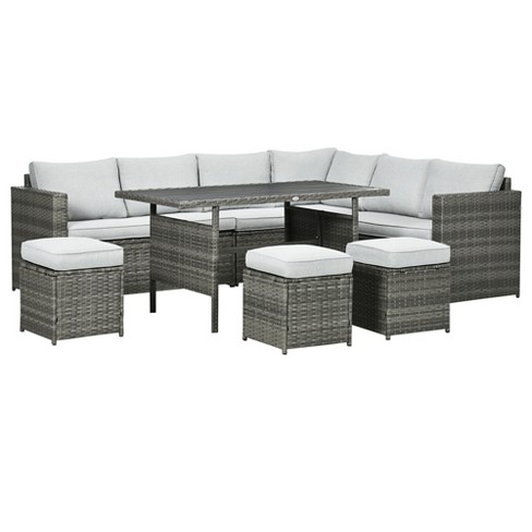 Outsunny 7pc discount rattan outdoor set