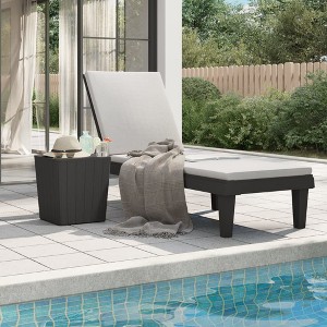vidaXL Sun Lounger Black 61 in.x22.8 in.x32.7 in. Polypropylene - 1 of 4