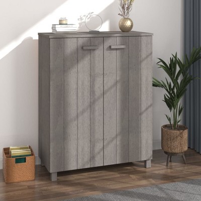 vidaXL Shoe Cabinet Honey brown Solid pine wood, MDF 33.5x15.7x42.5 in