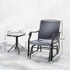 Aghana Digitals 3-Piece Outdoor Glider Set: 2 Rocking Chairs with Breathable Mesh, Tempered Glass - 2 of 4