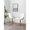 Best Master Furniture, Brightcast 2-piece Velvet Tufted Gold Bar Stools - 2 of 4