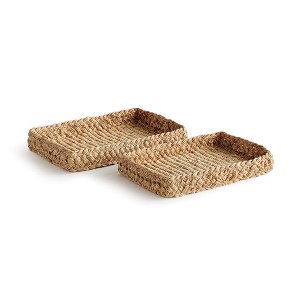 Plum & Post Abaca French Braided Square Decorative Trays Set of 2 - 1 of 4
