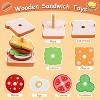 Wooden Sandwich Stacking Toy Set, Montessori Kitchen Play Food for Educational Pretend Play Burger - 3 of 4