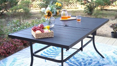 7pc Patio Dining Set with Rectangle Table with 1.57