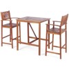 Tangkula 3-Piece Dining Table Set Acacia Wooden Table & Chair Set for Outdoor & Indoor Natural - 4 of 4