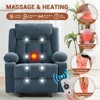Recliner Chair with Heat & Massage - Overstuffed Rocking Chair Manual Reclining Sofa w/ Side & Front Pockets and Cup Holder - 4 of 4