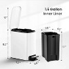 LunaLulinlk White 1.6 Gallon Small Bathroom Trash Can, Stainless Steel Trash Can with Lid - 2 of 4