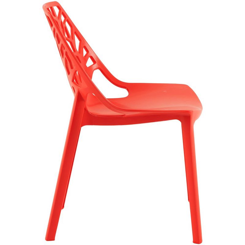 LeisureMod Cornelia Modern Plastic Dining Chair with Cut-Out Tree Design, 4 of 9