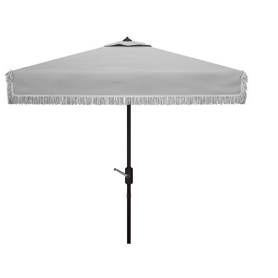 Milan Fringe 7.5 Ft Square Crank Umbrella - PAT8408 - Safavieh