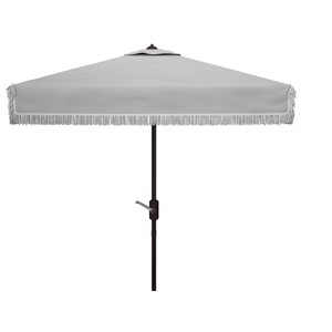 Milan Fringe 7.5 Ft Square Crank Umbrella - PAT8408 - Safavieh - 1 of 3