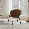 Okak Mid-Century Modern Accent Chairs for Bedroom, Shell Chair Single Side Chair Tripod, Fabric Lounge Chair in Walnut Finish Backrest - 2 of 4
