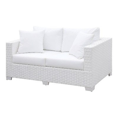 Florent Outdoor Loveseat - White - miBasics