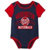 MLB Washington Nationals Infant Boys' 3pk White Bodysuit - 3 of 4