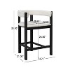 Christopher Knight Home Set of 2 Adrian Rubberwood Upholstered Open Back Counter Height Barstools Beige/Black - 3 of 4