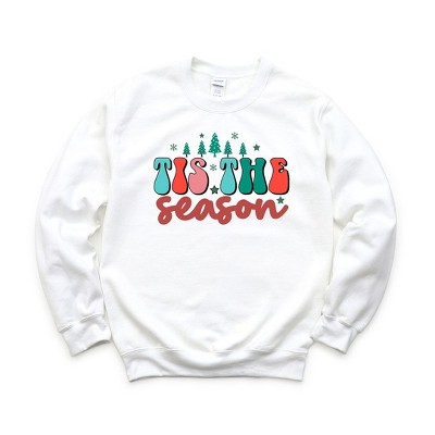 Simply Sage Market Women's Graphic Sweatshirt Retro Tis The Season Trees