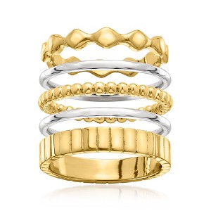Ross-Simons Silver and 14kt Gold-Plated Jewelry Set: 5 Stackable Rings ...