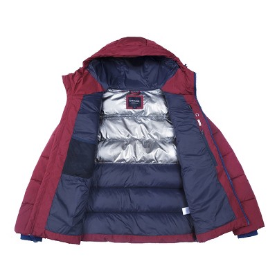 Мужские куртки Rokka&Rolla Men's Heavy Winter Coat Thermal Heat Puffer Jacket-Burgunday, size Small — фото 7