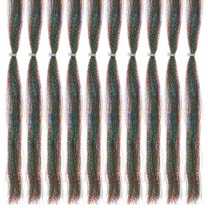Unique Bargains Holographic Dry Flies Thread Tying Supplies Flash Fly Fishing Line 10 Pcs - 1 of 4