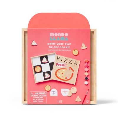 Valentine's Craft Paint - Your - Own Mini Pizza Tic - Tac - Toe Kit - Mondo Llama™