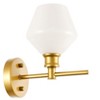 Elegant Lighting Gene 1 light Brass and Frosted white glass Wall sconce - 3 of 4