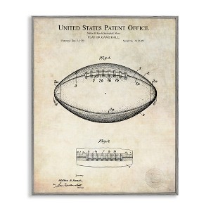 Stupell Industries American Football Sports Blueprint Framed Giclee Art, Gray, 24" x 30" - 1 of 4