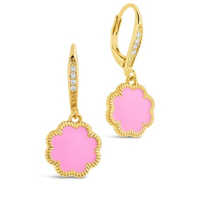 SHINE by Sterling Forever Rose Petal Short Drop Earrings