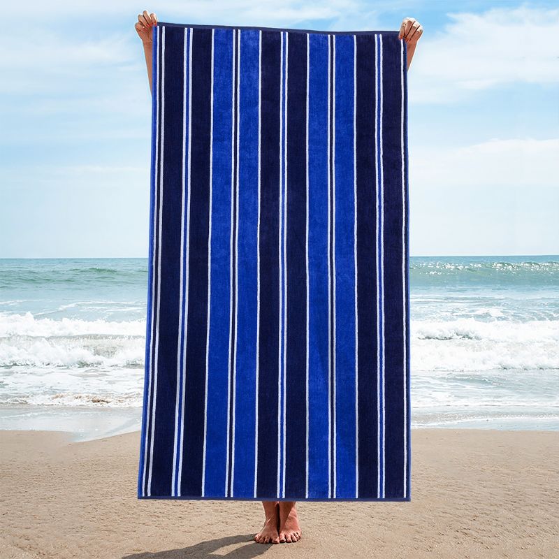 Cotton Stripe Oversized 34 x 64 Beach Towel by Blue Nile Mills, 4 of 6
