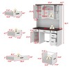 Famapy White Kitchen Hutch Kitchen Cabinet Pantry: Integrated Worktop, High Cabinet Combo, Dust - Proof & Organized - 3 of 4