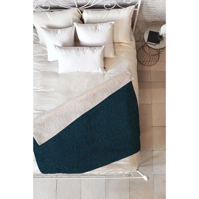 Iveta Abolina Peacock Pond Sherpa Fleece Blanket - Deny Designs