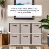 Ornavo Home 6 Pack Linen Fabric Storage Cube Bin with Faux Leather Handles - 3 of 4