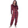 Ashford & Brooks Women's Mink Fleece Hooded One Piece Pajama Jumpsuit - 2 of 4