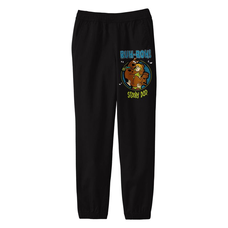 Scooby Doo Ruh-Roh Youth Black Graphic Jogger Pants, 1 of 2