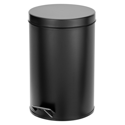 Mdesign Step Garbage Trash Removable Liner, 3.2 Gallon, Black