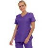 Medichic Scrubs Women's V-Neck Notch Fashion Stretch Scrub Top with Two Pockets, Flex Easy Care Fabric - 3 of 4