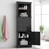 Tall Corner Storage Cabinet with 3 Drawers, Adjustable Shelf & Door, Triangular MDF Organizer for Bathroom - 2 of 4