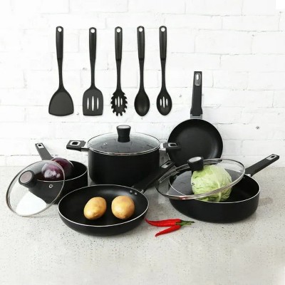 LunaLulink Aluminum Nonstick Midweight 13pcs Cookware Set Dishwasher Safe