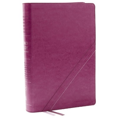 Kjv, Word Study Reference Bible, Leathersoft, Pink, Red Letter, Comfort Print - by  Thomas Nelson (Leather Bound)