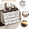 Farmhouse 10-Drawer Dresser for Bedroom- Vintage Rustic Wood Chest with Natural Texture, Spacious Storage for Clothes & Essentials - 4 of 4