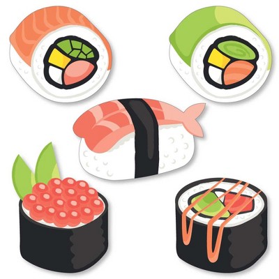 Big Dot of Happiness Let's Roll - Sushi - DIY Shaped Japanese Party Cut-Outs - 24 Count