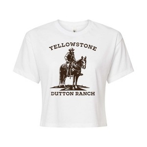 Women's - Yellowstone - Stone Dutton Cowboy Cropped Graphic T-Shirt - 1 of 4