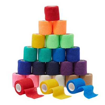 Juvale 12 Rolls Colorful Self Adhesive Bandage Wrap, 4 Inches X 5 Yards  Cohesive Vet Tape For First Aid (12 Bright Colors) : Target