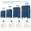 Syemin Luggage Hardshell Luggage Sets 6 Piece Suitcase Set Expandable Lightweight Suitcases with Dual Wheels TSA Lock, Blue, 18.5"*11.6"*29.5" - 3 of 4