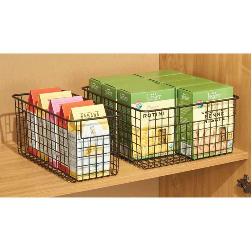mDesign Metal Wire Food Organizer Basket with Built-In Handles - 12 x 12 x 6, 2 of 6