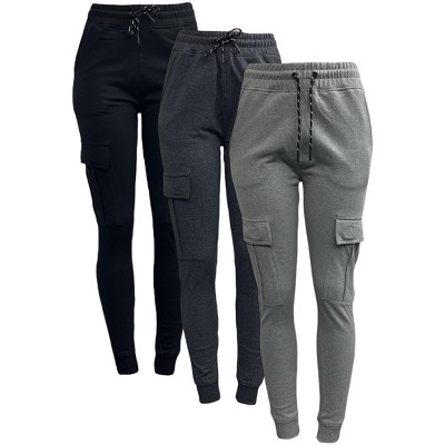Studio 3 Mens' 3-Pack Microfleece Cargo Jogger Sweatpants