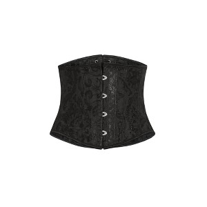 Allegra K Women's Floral Lace Up Corset Vintage Bustier Tube-Tops - 1 of 4